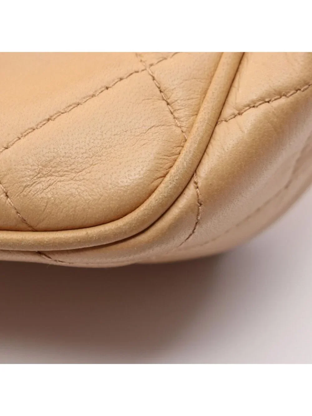 Chanel Handbag Quilted Beige Lambskin